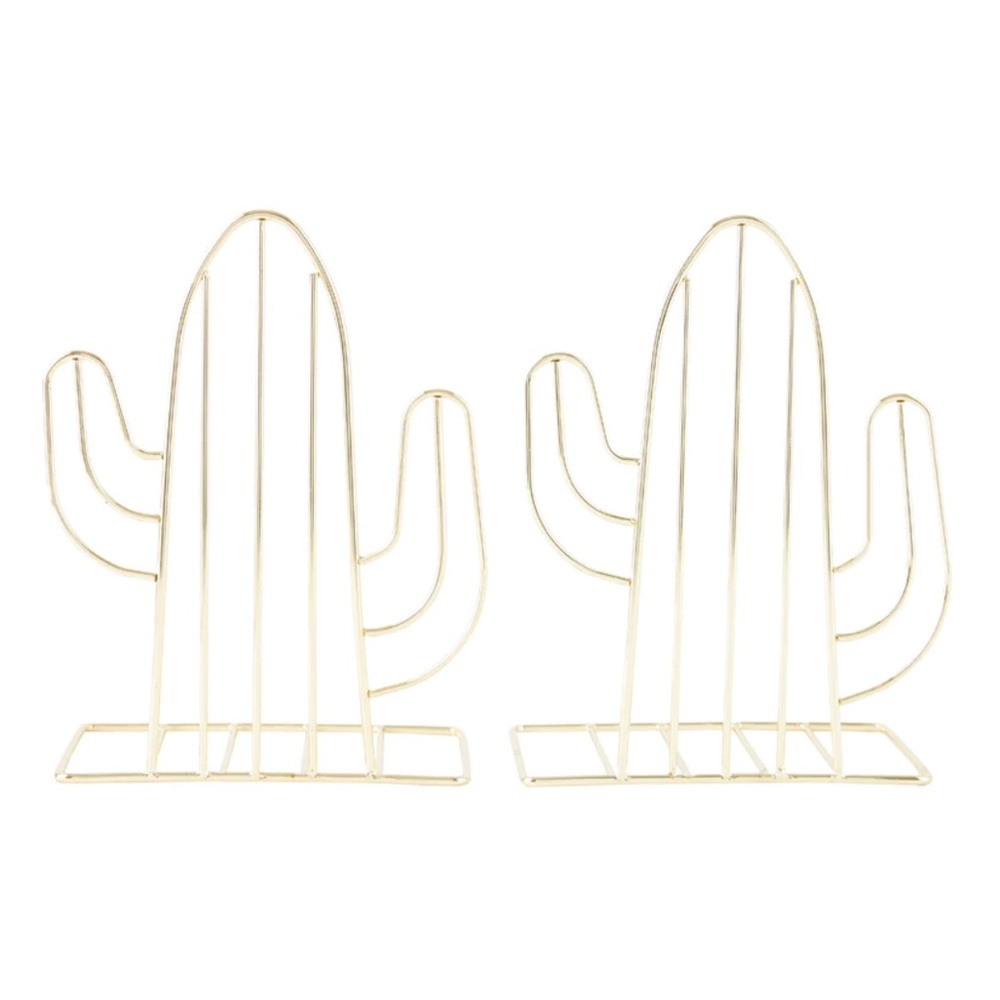 XO, Sienna Gold Plated Cactus Bookends